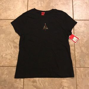 Black sequined Christmas tree tshirt